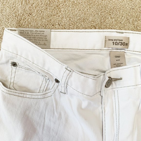 Long & Lean White Jeans w/ Tan stitching - Picture 6 of 7